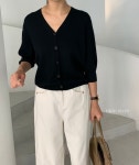 럭키룸 보들 매끈 브이 가디건 : 하이슬로우