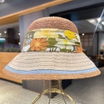 세컨타임 벙거지 컬러풀 라피아 꽃 봄 여름 가을 휴양 밀짚 모자 2color (H3171) : 아트몰링 부산점 세컨타임