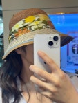 세컨타임 벙거지 컬러풀 라피아 꽃 봄 여름 가을 휴양 밀짚 모자 2color (H3171) : 아트몰링 부산점 세컨타임