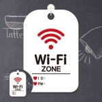WiFi-ZONE 안내판 화이트 20x30cm 알림 카페 PC방 : 희락원