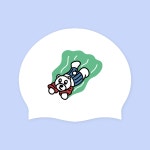 Rakn 수모 롱헤어 수영모자 실리콘 수영모 스위밍 베어 : 라쿤스위밍