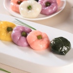 국내산 꽃모양 오색 송편 자연해동 꽃송편 25g, 16개 : 맛삿갓