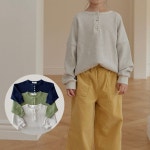 (XS-JL) 와플 헨리넥티 26 가을 데일리베베 아기 아동 주니어 긴팔 티셔츠 : 오니네옷장