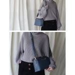 Gratante abb g0006 여성용 라운드 지퍼 미니 숄더백 moss blue : NovaBeta