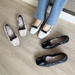 [G4162] 발편한 쿠션 1cm 소가죽 리본 플랫슈즈 : 새로이클라쓰