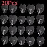 Heart Shape Transparent Hooks Non Punching Plastic Love Self Adhesive Key Towel Multi Purpose Rack : 반월홀딩스10
