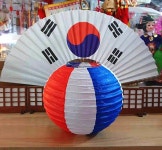 한국 태극기 등불 종이등불 바비큐 가게 민속 식당 외관 청사초롱 흰 종이 20CM : 일사마켓