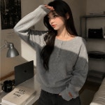데이플라이무드 핸리넥 소매패치 아방핏울니트 3Color : 데이플라이