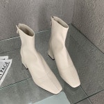 [G4209] 스퀘어토 스티치 앵클부츠 굽있는 데일리 지퍼부츠 : 새로이클라쓰