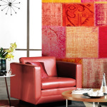 올리브벽지 포인트 뮤럴벽지 컬러 패치워크2 빈티지 나염 CW1430