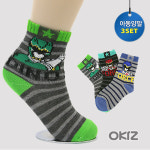 오키즈 파워다이노 양말세트 3족 스타-14 파워레인저 다이노포스 아동양말 H1197