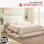 상일리베가구 레오 PU가죽 헤드보드 평상형 서랍침대 SS
