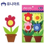 유니아트 펠트 화분꽃A 4pcs 80x120mm P0000CMT