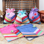 사선 색동 복주머니