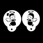 우리들커피앤스토어(자판기) | TBZ 카페테리아 데코 도안 스텐실 아기천사커플 1개