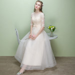 드레스퀸 샴페인 컬러 셀프웨딩 드레스