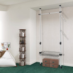 가화행거 1단 수납 바구니 옷걸이 팔행거