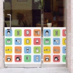 알록달록미용실아이콘 불투명유리시트