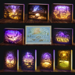 DIY 입체 페이퍼 커팅 아트 LED액자 조명 3D도안 창작