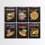 꾸밈 cu439-오리지널패스트푸드 액자세트