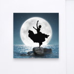 캔버스액자 액자 인테리어액자 벽걸이 달 보름달 실루엣 악기 바이올린 예술 바다 장미 산 여자 자세 ggcv257-달빛아래무용 바이올린 노프레임