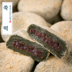 쑥 많이 팥 앙꼬 쑥떡 쑥인절미 아침대용 간식 떡