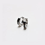 한 쌍 써지컬 스틸 투블럭 링피어싱 귀걸이 P0070