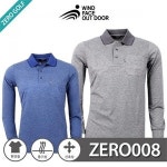 제로골프 WIND FACE 윈드페이스 스트라이프 카라 긴팔티셔츠 Model No ZERO008