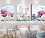 프패 장수만복 사슴 2- 3p 가로150 세로73cm 전체수