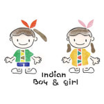 스텐실도안 인디언 아이들 보이앤걸 SJ-5004