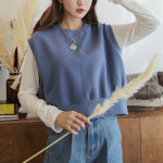 디테일 여성 5컬러 기모 엑스스티치 크롭 박시