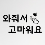 꾸밈 cr543-와줘서고마워요 중형 그래픽스티커