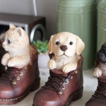 군화 신은 강아지 고양이 장식품 선반 인테리어