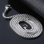 실버 얇은 데일리 체인 목걸이 화이트-22IN