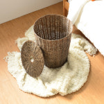 홈앤하우스 홈앤하우스 라탄 패턴 원형 햄퍼