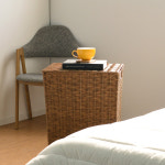 홈앤하우스 홈앤하우스 라탄 패턴 사각 햄퍼