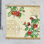 꾸밈 cl139-우드스크롤 90CmX90Cm-한국전통민화꽃