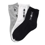 여성용 마름모 캐쥬얼양말 색상랜덤 3켤레