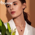 실버목걸이 925 Bamoer 컬렉션 100 스털링 지르콘 작은 악마 목걸이 펜던트 보석 SCN286