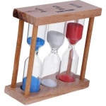 모래시계 색상랜덤 나무 프레임 타이머 테이블 장식