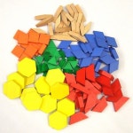 교구 원목패턴블록 124pcs