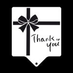 리본 Thank you 케이크데코 스텐실 도안