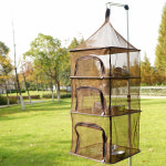 접이식 그물망 3단 보관 바구니 식기 캠핑 렉 건조