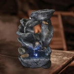 물레방아 물소리 실내 미니 분수대 인공 폭포 새로운 수지 장식 분수 분수 공예 데스크탑