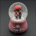 스노볼 회전 오르골 뮤직박스 -우산 속의 연인 다크