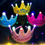 제이킨 생일파티 해피버스데이 LED 왕관 머리띠