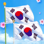 마마로 국산 3단 회전깃대 가정용 광복절 태극기