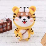 오꿈 양모 니들펠트 시바견 호랑이 F00125