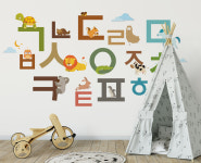 코코룸 A226 한글나라2 아이방 키즈 아동 유치원 어린이집 학원 벽지 실크 합지 시트지 방염