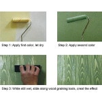 검은 고무 나뭇결 페인트 롤러 DIY Graining 그림 도구 패턴 벽 홈 2 Pcs